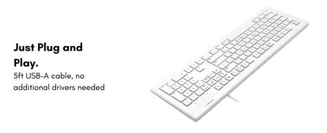 Macally Full Size Usb Wired Keyboard For Mac And Pc Plug And Play Wired Computer