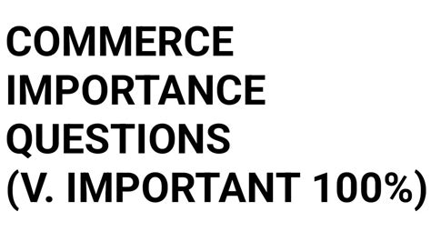 Commerce Important Questions For Inter Inter Commerce Important