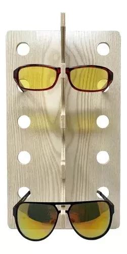 Exhibidor Lentes 5 Piezas Madera Armable Base Tiendas En Venta En