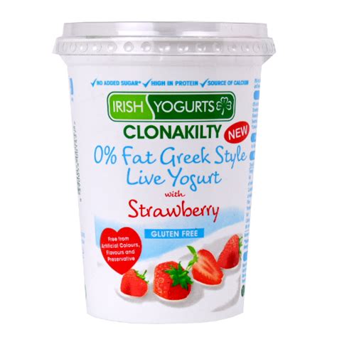 Irish Yogurts Clonakilty 0 Fat Greek Style Live Yogurt With Strawberry