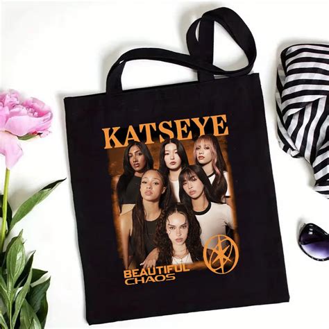 katseye printed canvas tote bag ttaesthetic