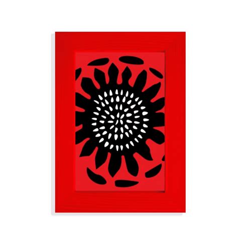 Sunflower Outline Celebrate Mexico Totems Picture Display Art Red Photo