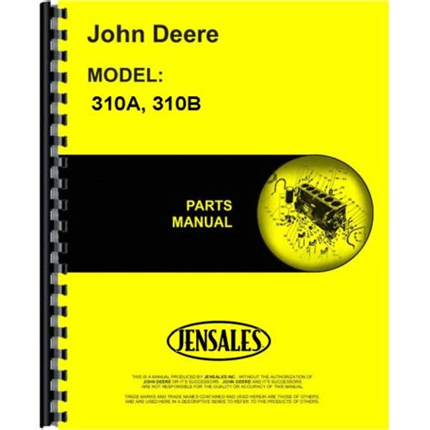 John Deere A Tractor Loader Backhoe Parts Manual