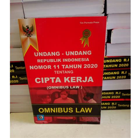 Jual UU Republik Indonesia Nomor 11 Th 2020 Tentang Cipta Kerja