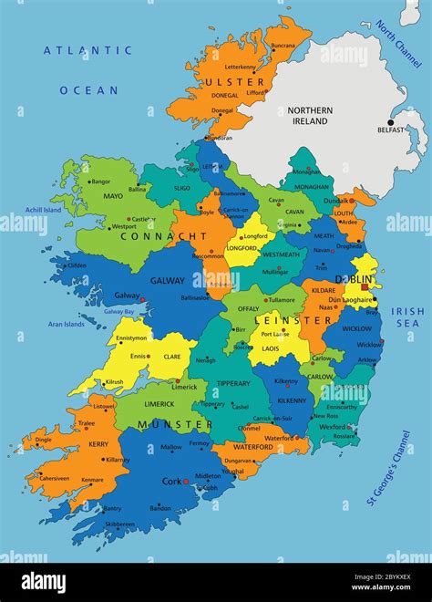 Map Of Ireland Labeled - Blinni Shirleen