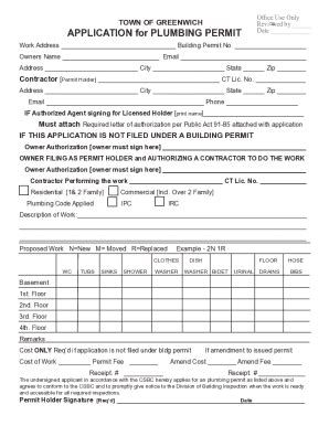 Fillable Online Plumbing Hvac Permit Application For Office Use