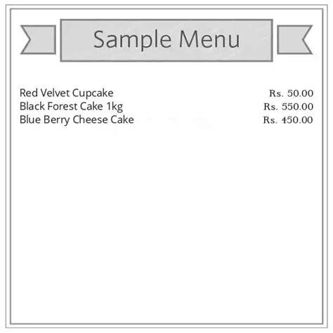 Menu Of Dream Cake Shop Chembur Mumbai