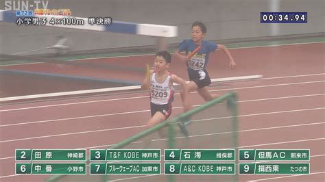 【小学男子 4×100m 準決勝】第72回（2024年）兵庫リレーカーニバル Youtube