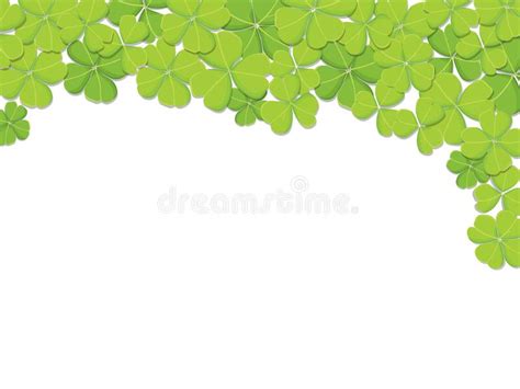 Clover Leaves Isolated On White Background Vector Illustrations St