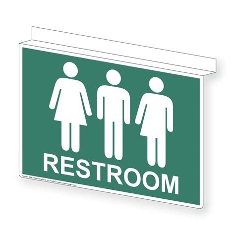 Restroom Sign Rre Ceiling Whtonpngrn Restrooms Gender Neutral