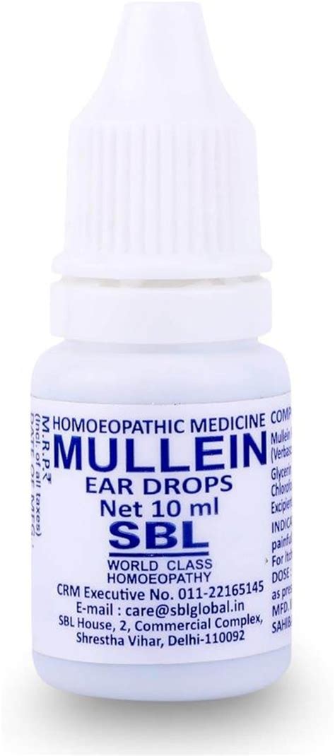 Mullein Ear Drops Ear Infections Earache By Sbl Effective Relief Ear