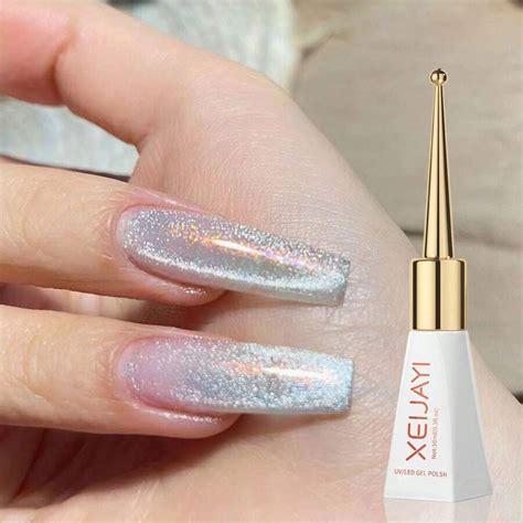 XEIJAYI Y2k Ästhetik Holographisch Diamant Glitzer Cat Eye Gel