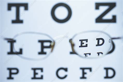 Eye test glasses - Stock Image - F010/5204 - Science Photo Library