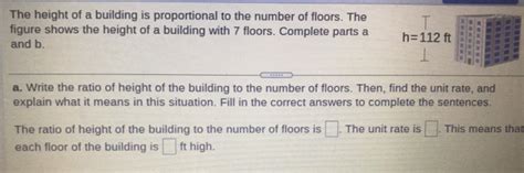 Solved The Height Of A Building Is Proportional To The Numb Algebra