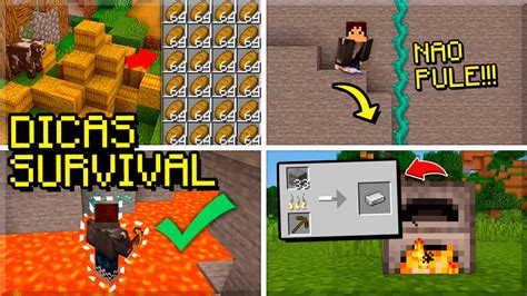 20 DICAS de SOBREVIVÊNCIA no MINECRAFT SURVIVAL Aprenda a Jogar