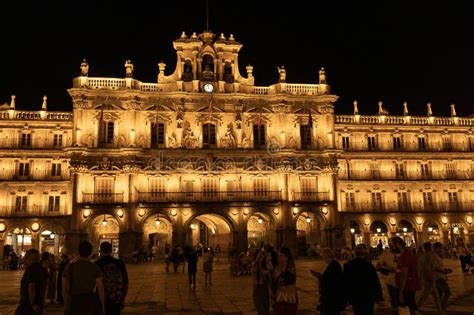 Plaza Mayor De Salamanca at Night, Salamanca, Spain Editorial ...