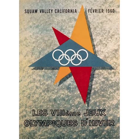 1960 Squaw Valley Winter Olympics Vintage Poster