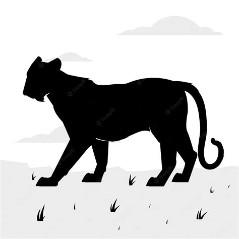 Premium Vector | Hand drawn tiger silhouette