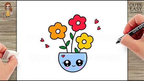 How To Draw Flower Pot Easy Step By Step YouTube