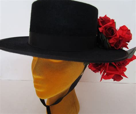 Tango Matador Day Of Dead Hat Fascinator Black Dozen Red Etsy Black