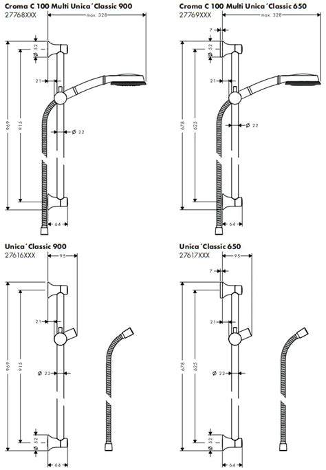 Hansgrohe CROMA Classic 100 Shower Set Instruction Manual