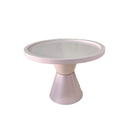 Prato Bahamas Grande Pé Duplo Nude Fosco Decoração Festa Lembrança Chique