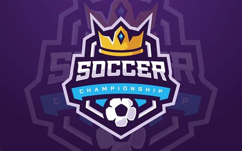 Professional Soccer Club Logo Template With Crown For Sports Team And Tournament 7994822 Vector