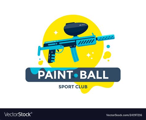 Paintball sport club emblem or logo design Vector Image