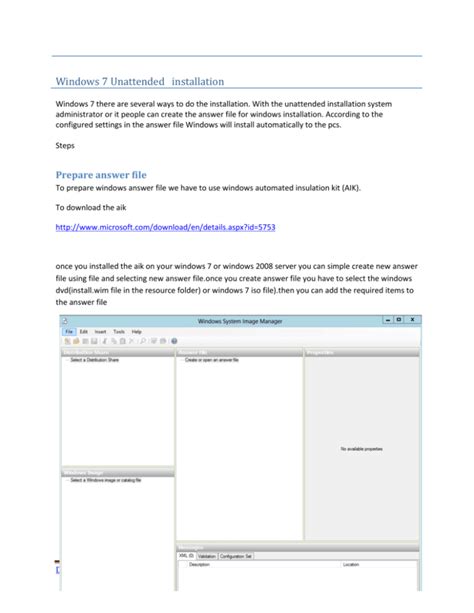 Windows 7 Unattended Installation