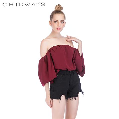 Chicways 2018 Sexy Strapless Off Shoulder Crop Tops Nightclub Summer Short Sleeve Beach T Shirts