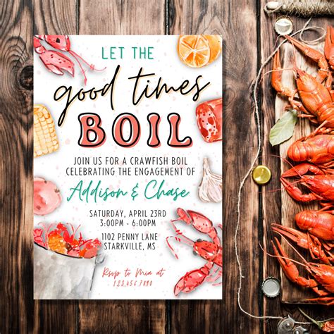 Crawfish Boil Engagement Party Shrimp Boil Invitation Etsy