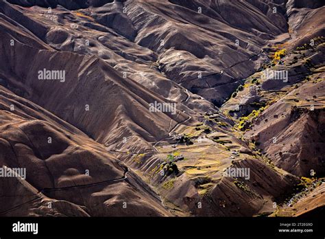 Barren Landscape Near Lingshed Ladakh India Stock Photo Alamy