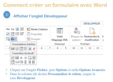 Comment créer facilement un formulaire avec Word Optim Office