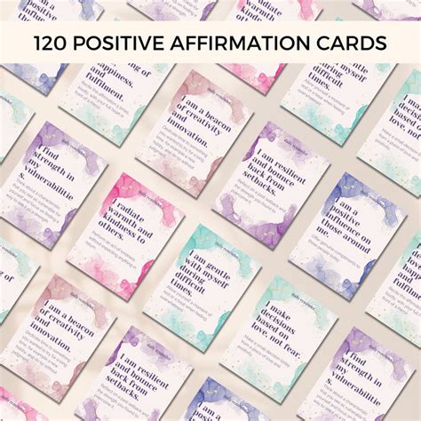 Positive Affirmation Cards Printable Affirmation Digital Cards Deck