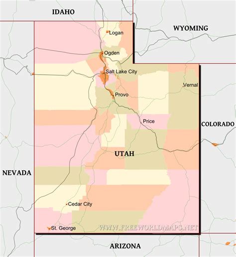 Physical Map Of Utah