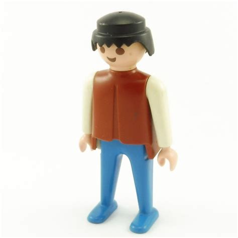 Playmobil Homme Bleu Marron Blanc Cowboy