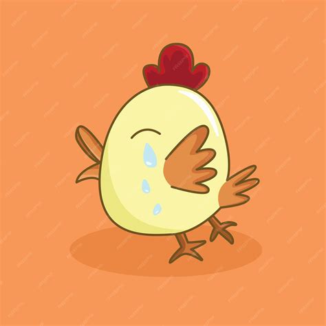 Premium Vector | Chicken crying