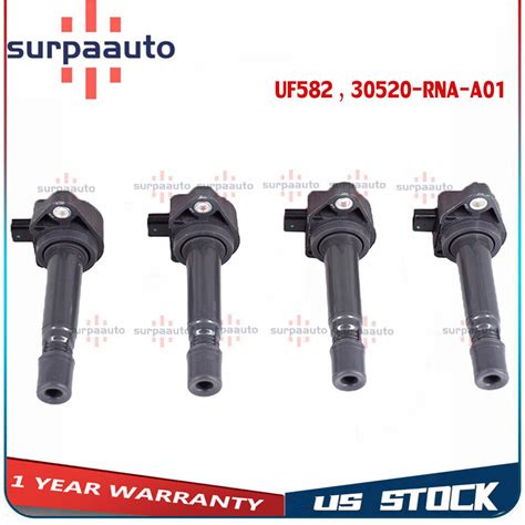 4Pcs UF582 IGNITION COILS For 2006 2011 HONDA CIVIC 1 8L 30520 RNA A01