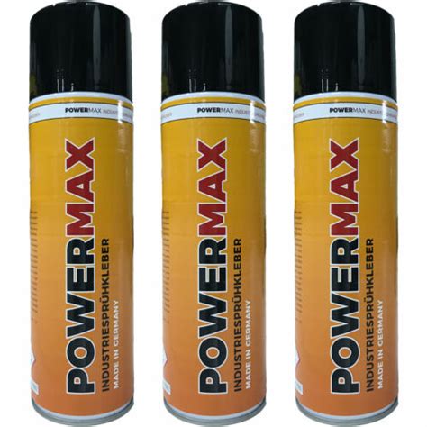 3 x 500ml Sprühkleber POWERMAX Industriekleber extra Stark Polster