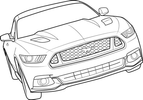 Mustang Front Coloring Book To Print And Online