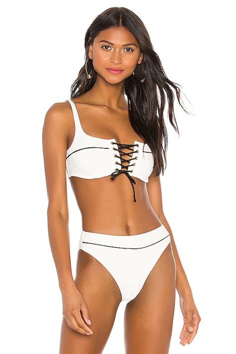 Kya Yacht Reversible Bikini Top In Shell Black Revolve