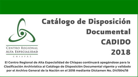 Catálogo de Disposición Documental Centro Regional de Alta