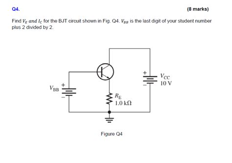 Solved Find V E And I C For The BJT Circuit Shown In Fig Chegg