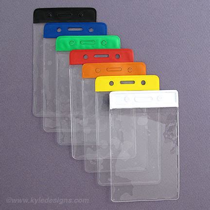 Vertical Assorted Color Plastic Name Badge Holders | Kyle Design