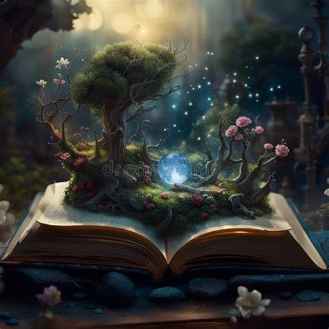 Fantasy World Rising from the Pages of an Open. Concept of Reading ...