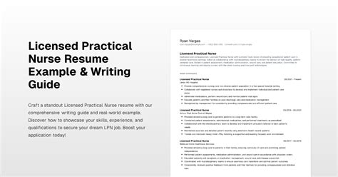 Licensed Practical Nurse Resume Example And Writing Guide