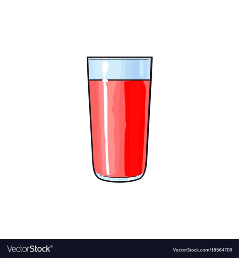 Cartoon Glass Cup Red Fruit Juice Royalty Free Vector Image