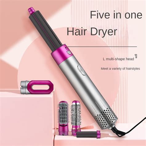 5 In 1 Electric Blow Dryer Comb Hair Dryer Brush Hair Curling Wand Detachable Brush Kit