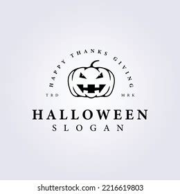 October Halloween Pumpkin Vector Logo Line Stock Vector (Royalty Free ...