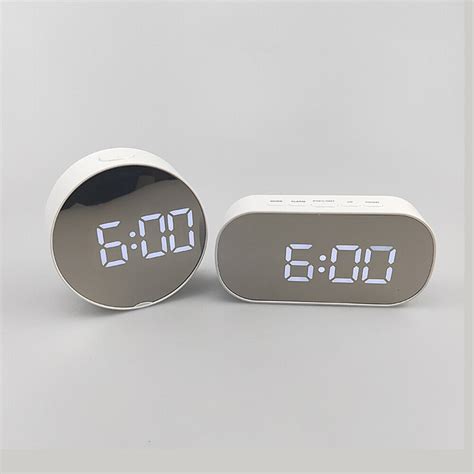 Led Mirror Alarm Clock Digital Snooze Acrylic Table Clock Digital Light